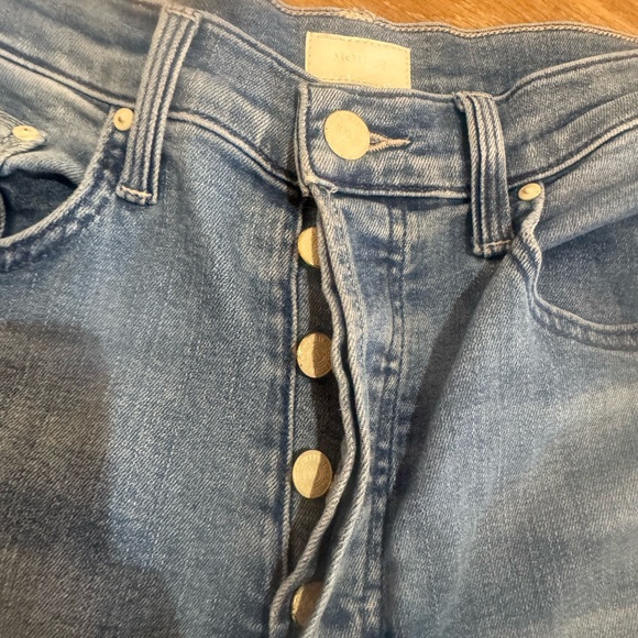 MOTHER The Tripper Ankle Fray Jeans in Blue - Picture 3 of 7